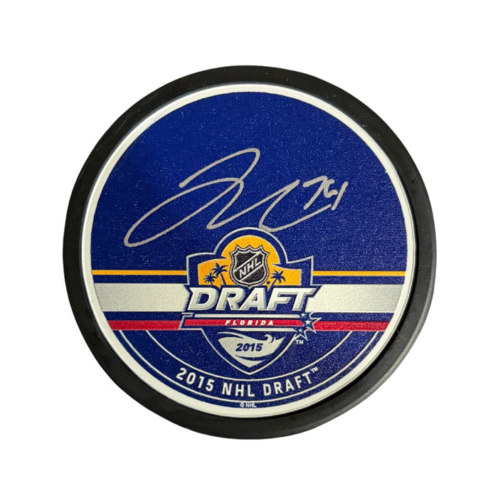 Jake Debrusk Autographed 2015 Draft Hockey Textured Autograph Puck - Pastime Sports & Games