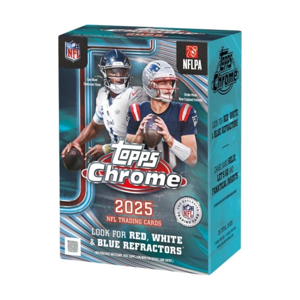 2025 Topps Chrome NFL Football Blaster Box - Pastime Sports & Games