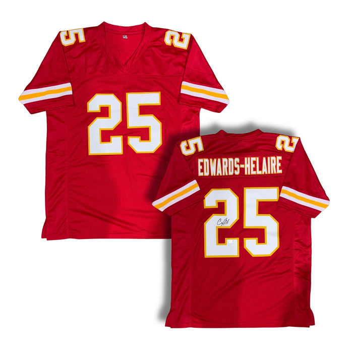 Clyde Edwards-Helaire Autographed Kansas City Custom Football Home Jersey