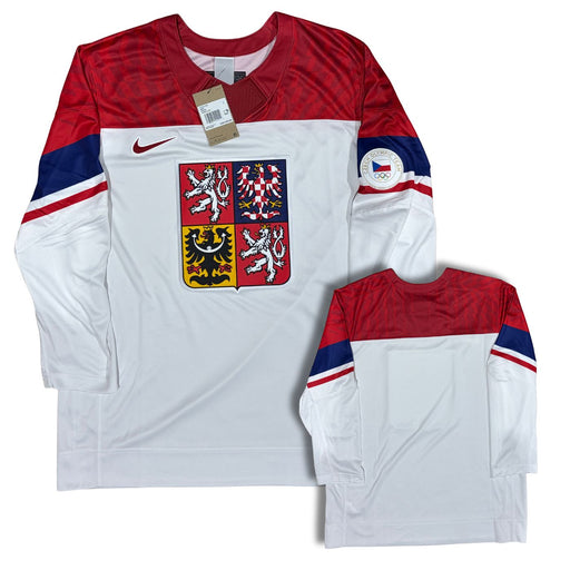Blank Czech 2026 White Winter Olympic Hockey Jersey