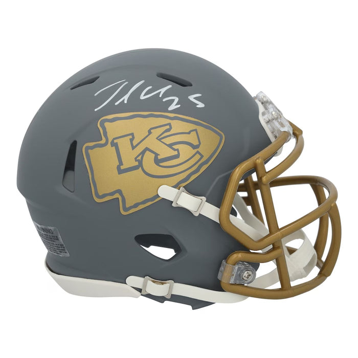 Jamaal Charles Autographed Kansas City Chiefs 2024 Alternate Slate Mini Speed Helmet - Pastime Sports & Games