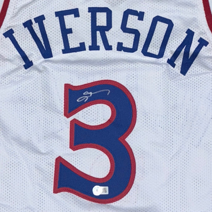Allen Iverson Autographed "The Answer" Custom White Basketball Jersey