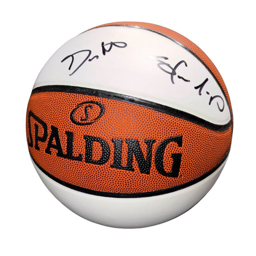 Gary Payton & Shawn Kemp Autographed Spalding White Panel Basketball - Pastime Sports & Games