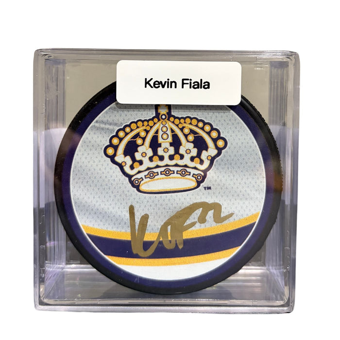 Kevin Piala Autographed Los Angeles Kings Hockey Puck (Full Logo) - Pastime Sports & Games