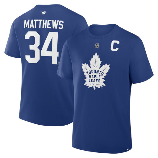 Auston Matthews Toronto Maple Leafs Fanatics Authentic Stack Name & Number Blue T-Shirt
