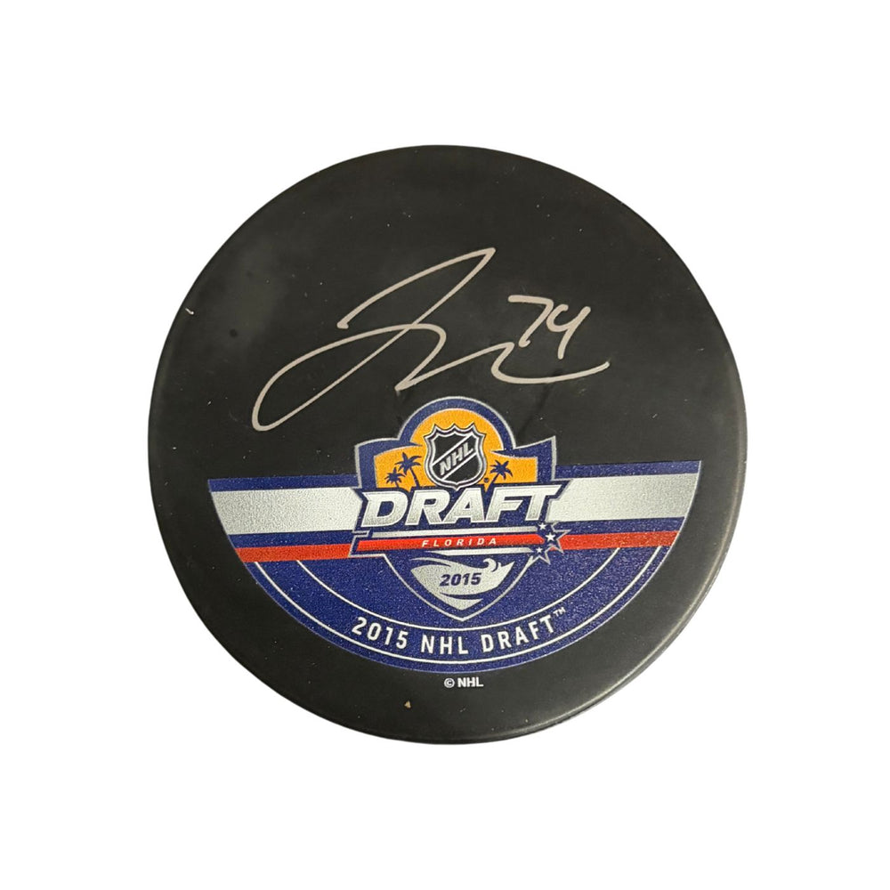 Jake Debrusk Autographed 2015 Draft Hockey Autograph Puck - Pastime Sports & Games