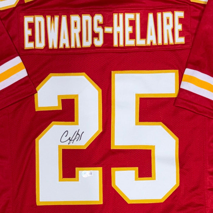 Clyde Edwards-Helaire Autographed Kansas City Custom Football Home Jersey