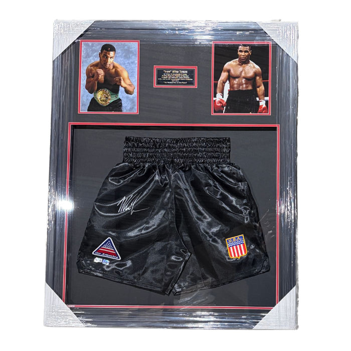 Mike Tyson Autographed Framed Boxing Trunks - Pastime Sports & Games