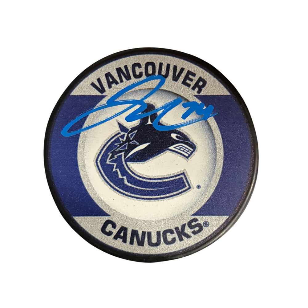 Jake Debrusk Autographed Vancouver Canucks Orca Hockey Puck ( Medallion Puck) - Pastime Sports & Games