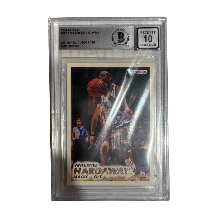 Anfernee Hardaway Autographed 1993/94 Fleer #343 Beckett Slabbed/Graded Card