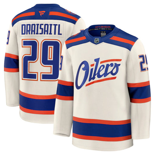 Leon Draisaitl Edmonton Oilers 2025 Light Beige Alternate Premium Hockey Jersey
