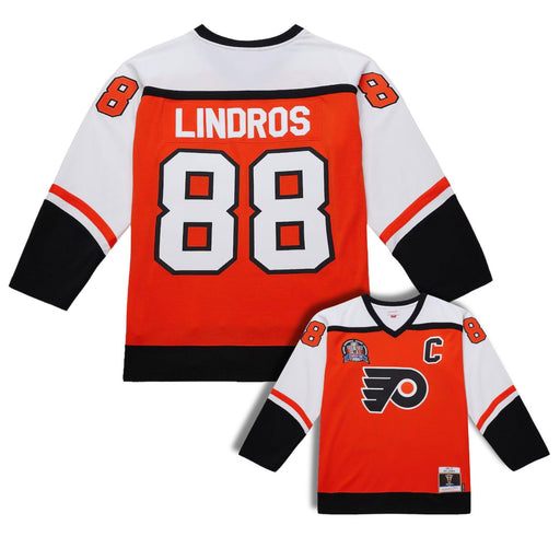 Philadelphia Flyers Eric Lindros 1996-97 Orange Vintage Hockey Jersey - Pastime Sports & Games