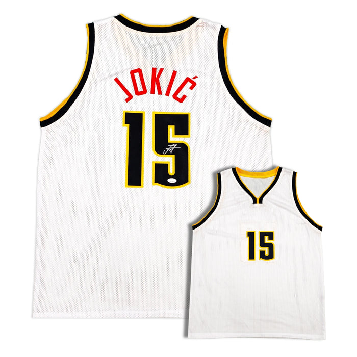 Nikola Jokić Autographed Custom White Basketball Jersey