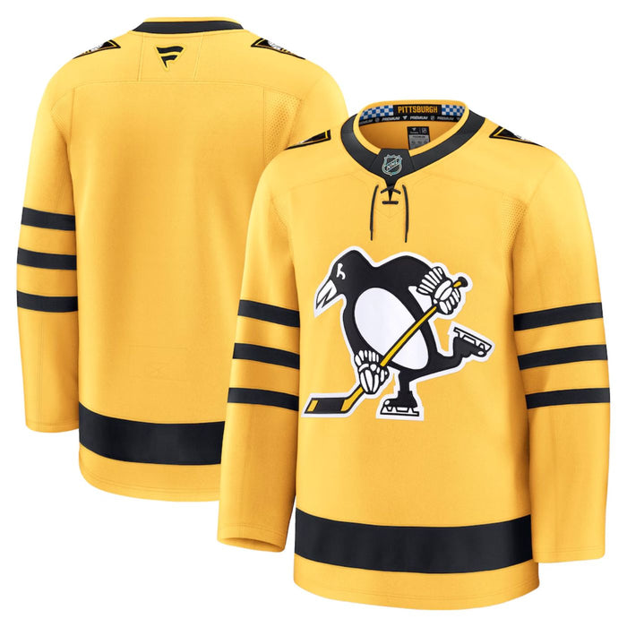 Blank Pittsburgh Penguins 2025 Gold Alternate Premium Hockey Jersey