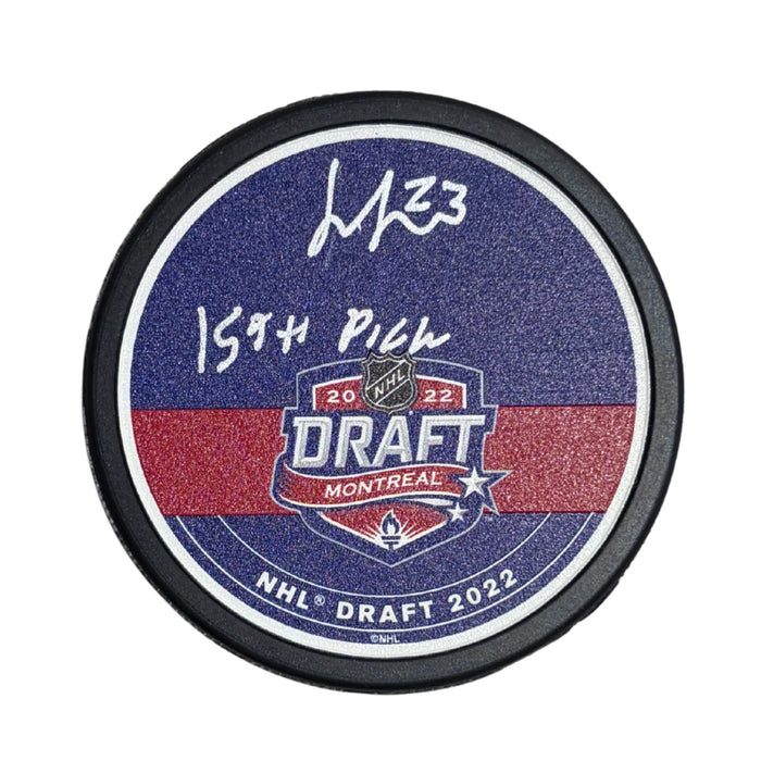 Jonathan Lekkerimaki Autographed & Inscribed 2022 Draft Hockey Puck (Textured) - Pastime Sports & Games