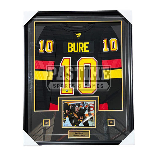 Pavel Bure Autographed Vancouver Canucks Framed Black Fanatics Jersey