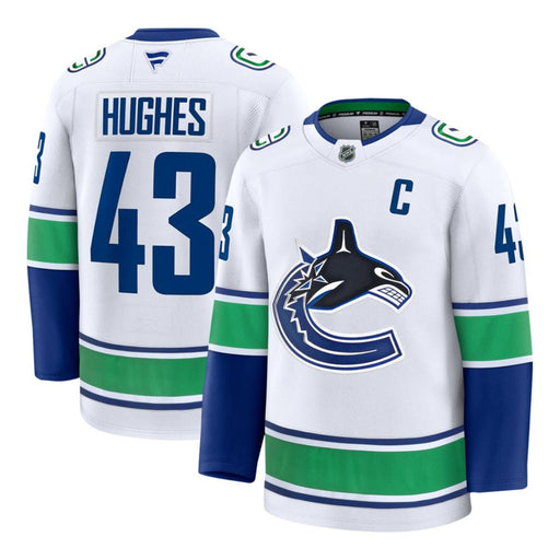 Quinn Hughes Vancouver Canucks 2024 White Premium Hockey Jersey SALE!