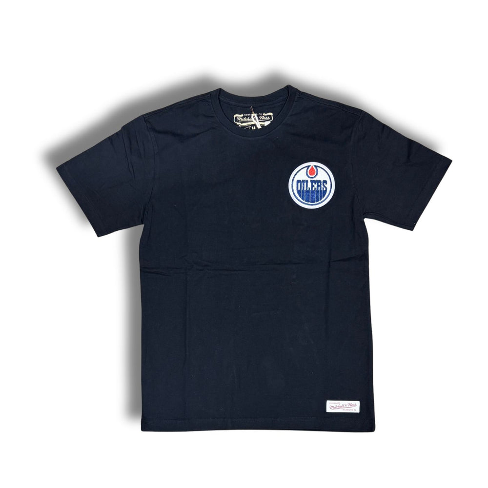 Edmonton Oilers Black Standard Patch T-Shirt - Pastime Sports & Games