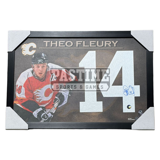 Theo Fleury Autographed Calgary Flames Framed Jersey Numbers