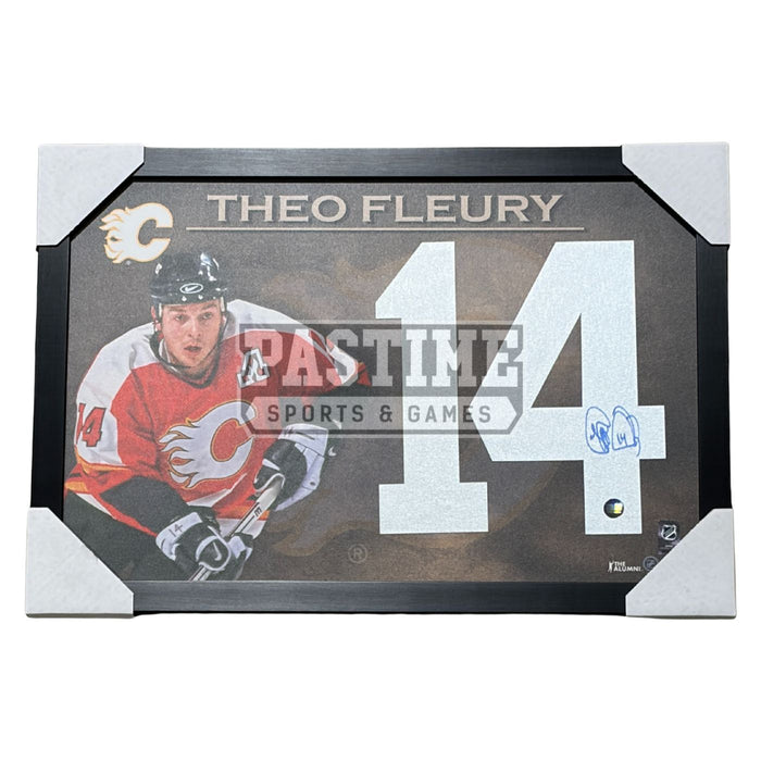 Theo Fleury Autographed Calgary Flames Framed Jersey Numbers