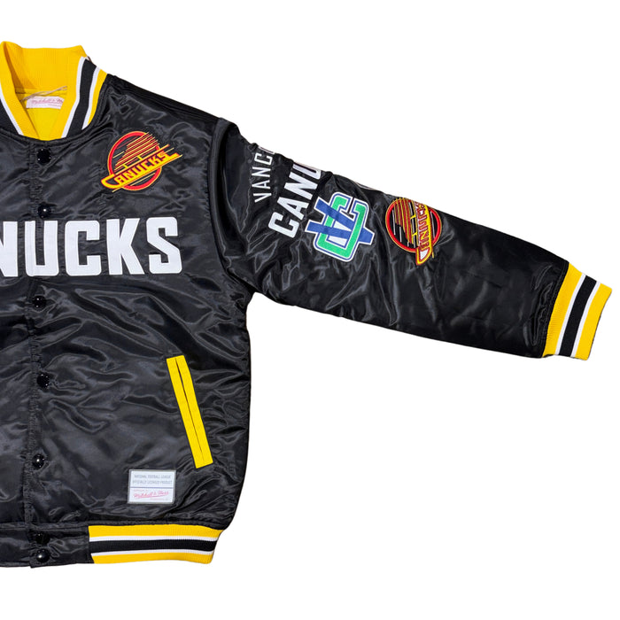 Vancouver Canucks All-In Button Up Satin Jacket - Pastime Sports & Games