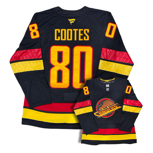 Braeden Cootes Vancouver Canucks Black Custom Stitched Fanatics 2024 Alternate Jersey