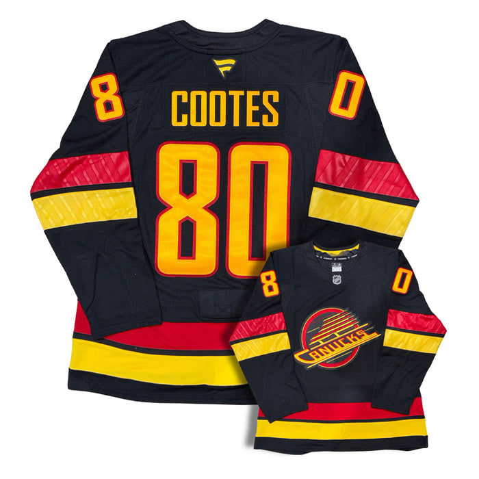 Braeden Cootes Vancouver Canucks Black Custom Stitched Fanatics 2024 Alternate Jersey