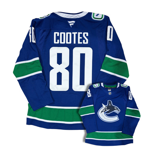 Braeden Cootes Vancouver Canucks Blue Custom Stitched Fanatics Orca Jersey