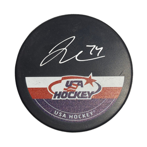 Jake Debrusk Autographed USA Hockey Puck