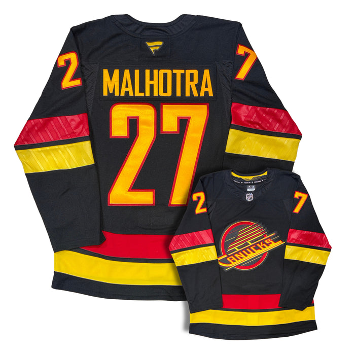 Caleb Maholtra Vancouver Canucks Fanatics Custom Stitched Black Alternate Jersey