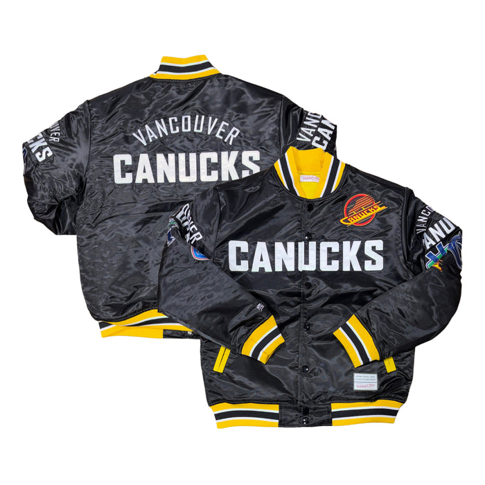 Vancouver Canucks All-In Button Up Satin Jacket - Pastime Sports & Games