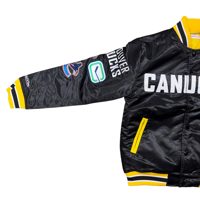 Vancouver Canucks All-In Button Up Satin Jacket - Pastime Sports & Games