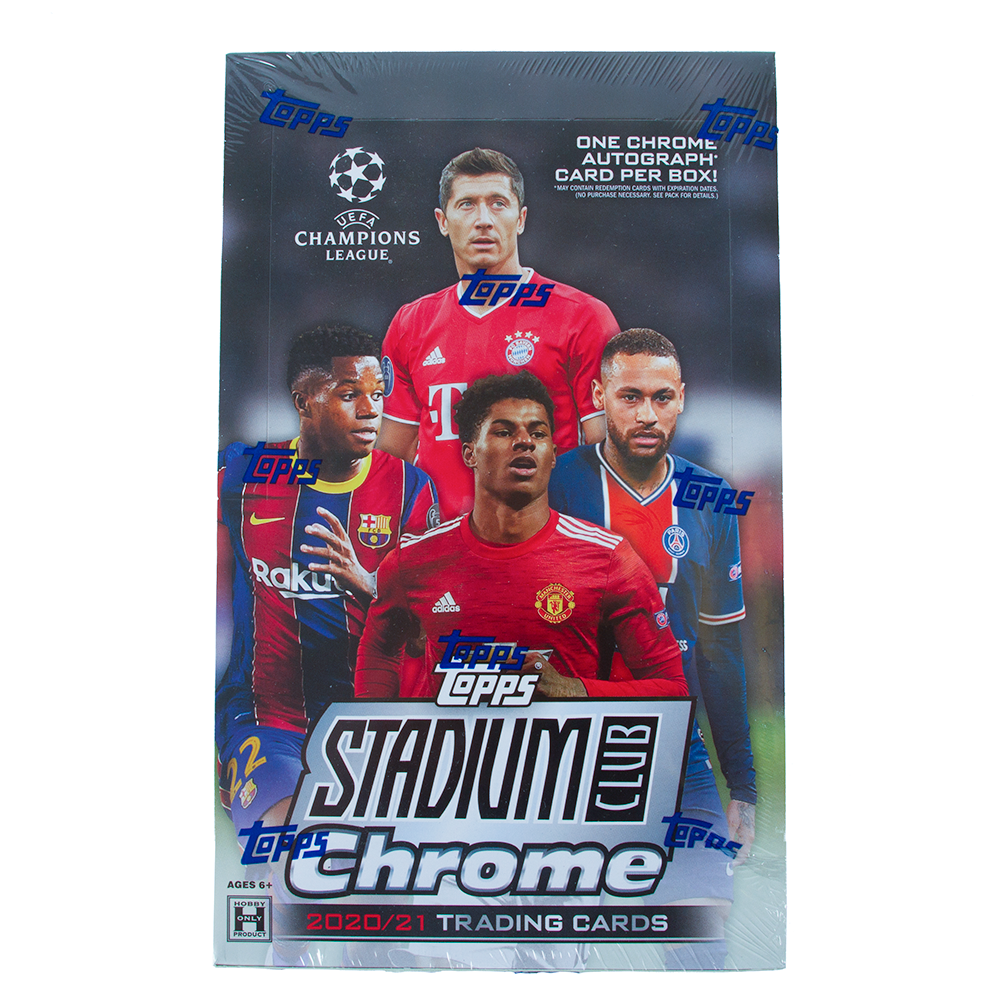 2020/2021 Topps Chrome UEFA Stadium Club Soccer Hobby Box - Pastime Sports & Games