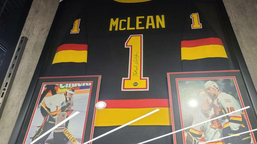 Kirk McLean Framed Autographed CCM Vancouver Canucks Skate Jersey - Pastime Sports & Games