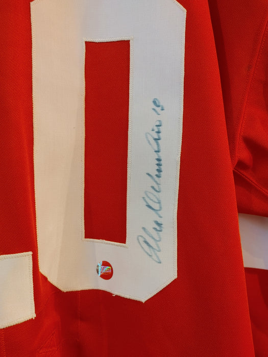 Detroit Red Wings Alex Delvecchio Autographed Authentic CCM Red Hockey Jersey - Pastime Sports & Games