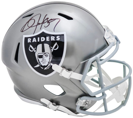 Bo Jackson Autographed Oakland Raiders Flash Gray Full Sized Replica Speed Helmet