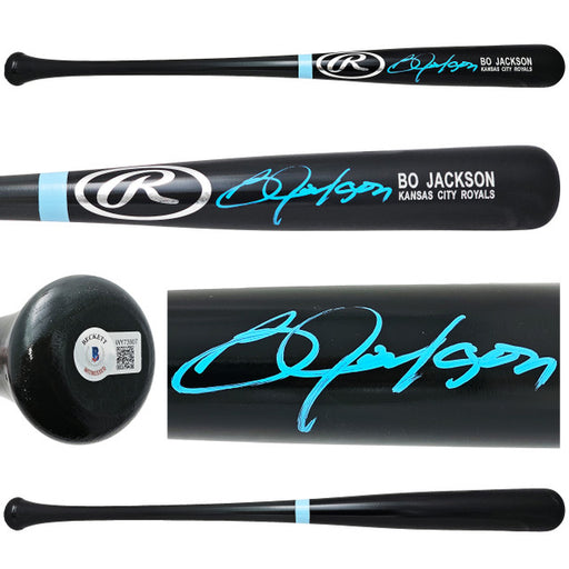 Bo Jackson Autographed Kansas City Royals Black Rawlings Player Model Bat