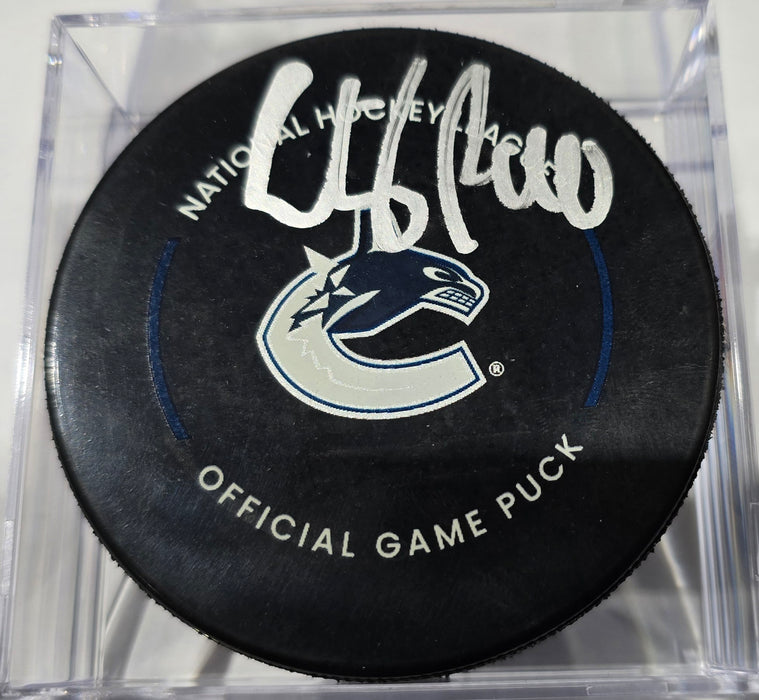 Elias Pettersson Autographed Fanatics Authenticated Official Game Puck