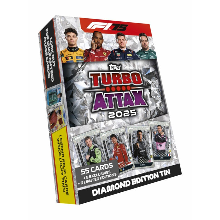2025 Topps Turbo Attax Formula 1 Racing Diamond Edition Mega Tin/Case - Pastime Sports & Games