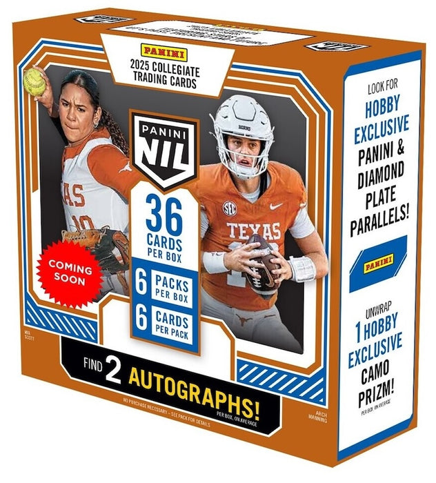 2025 Panini NIL Texas Longhorns NIL College Football Hobby Box/Case SALE! (SHIPS AUG 3 2026)