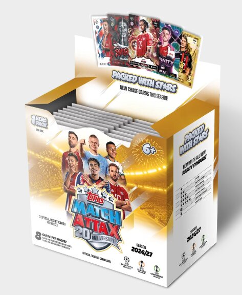 2026/27 Topps Match Attax Soccer Champions League UEFA Club Competitions Box - Pastime Sports & Games