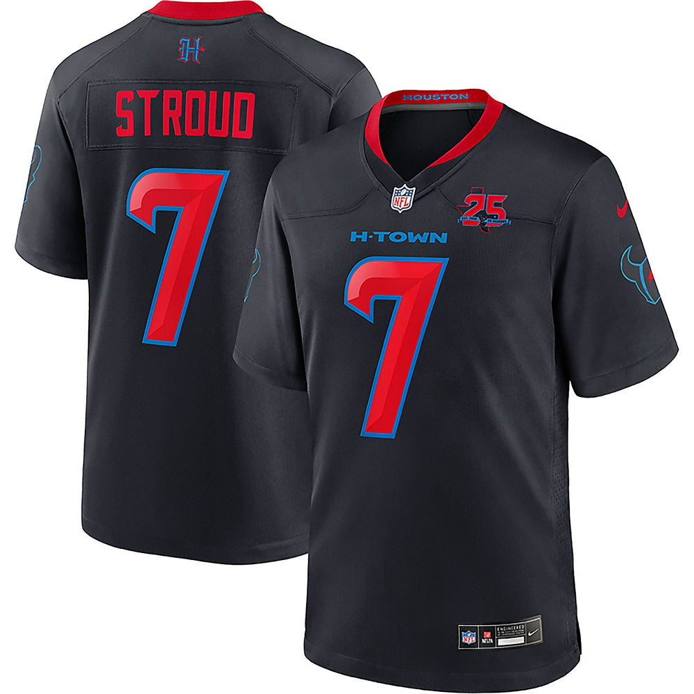 C.J. Stroud Houston Texans Pitch Blue Anniversary Patch Football Jersey - Pastime Sports & Games