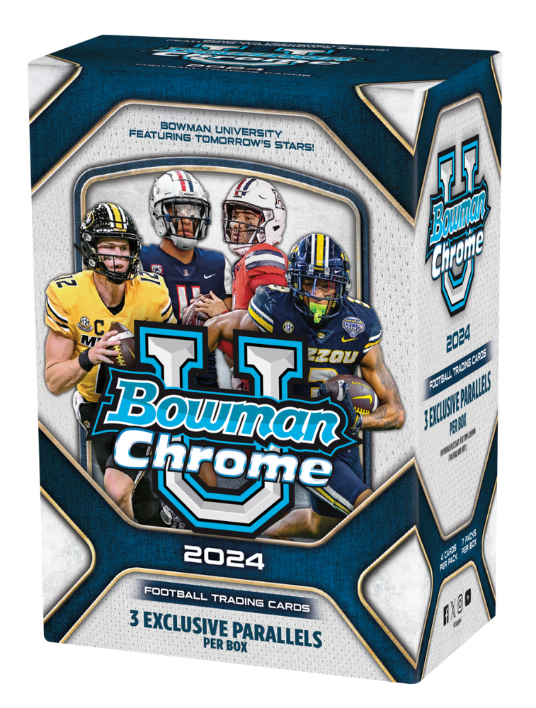 2024 Topps Bowman Chrome University Football Blaster Value Box / Case