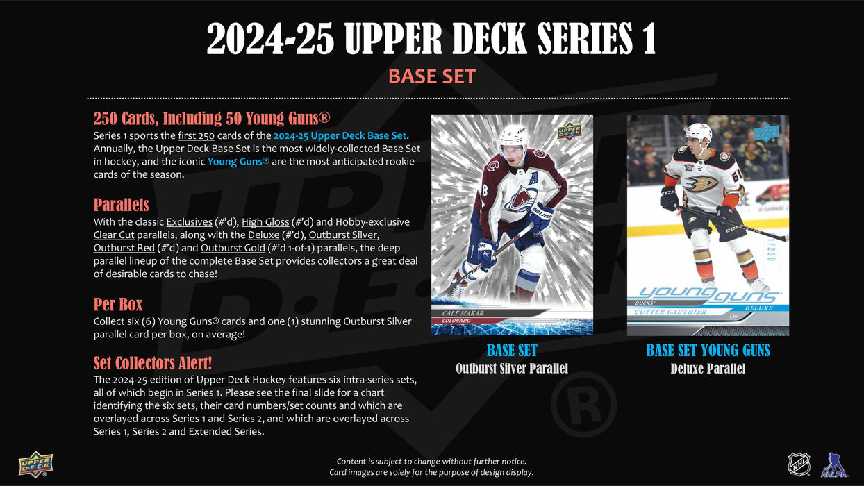2024/25 Upper Deck Series One NHL Hockey Blaster Box PRE ORDER - Pastime Sports & Games