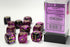 Gemini 12-Piece Dice Set Black-Purple with Gold - Pastime Sports & Games