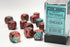 Gemini 12-Piece Dice Set Red-Teal with Gold - Pastime Sports & Games
