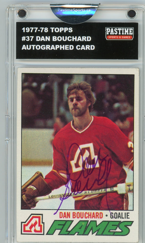 Dan Bouchard #37 1977/78 Topps Hockey Autographed Card Encased in Magpro