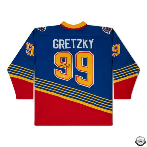 Wayne Gretzky Autographed St. Louise Blues Mitchell & Ness Vintage Throwback Jersey - Pastime Sports & Games