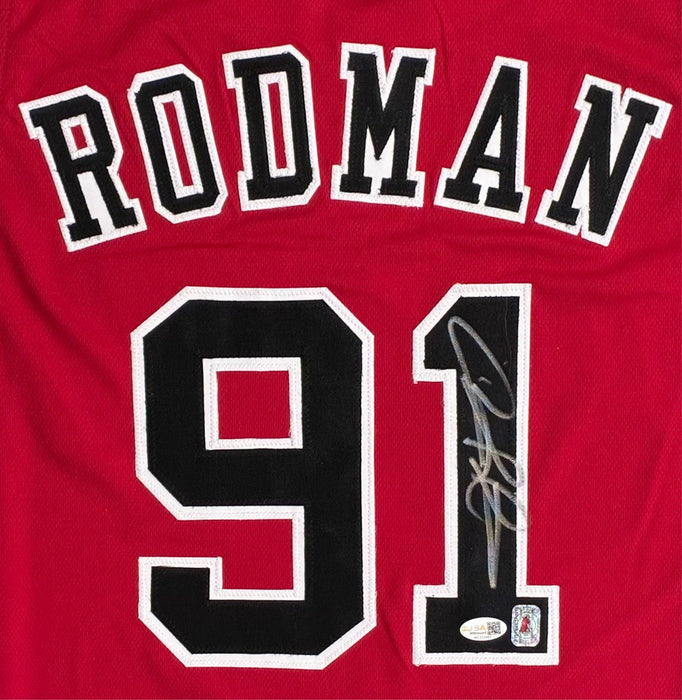 Dennis Rodman Autographed "The Worm" Custom Red Jersey