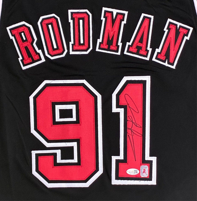 Dennis Rodman Autographed "The Worm" Custom Black Jersey